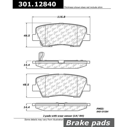 Stoptech Centric Centric Premium Ceramic Brake Pads 301.12840