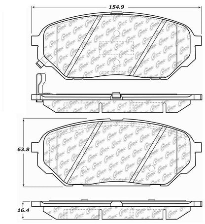 Centric Parts Disc Brake Pad Set Premium Ceramic with Shims and Hardware for 2007-2012 Hyundai Veracruz 301.13010