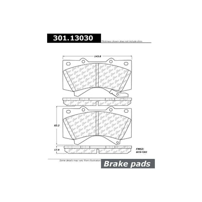 Stoptech Centric Premium Ceramic Brake Pads 301.13030