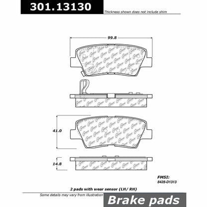 Stoptech Centric Centric Premium Ceramic Brake Pads 301.13130
