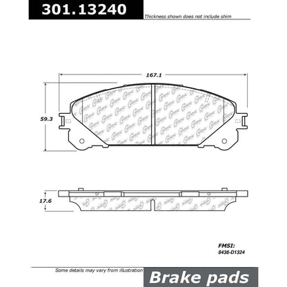 Centric Parts Disc Brake Pad Set Premium Ceramic with Shims and Hardware for 2015-2022 Lexus NX, RX, Toyota Highlander, RAV4 Prime, Sienna