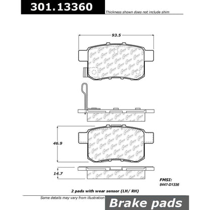 Stoptech Centric Centric Premium Ceramic Brake Pads 301.13360