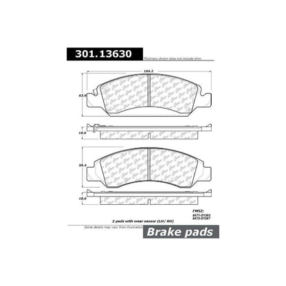 Centric Parts Disc Brake Pad Set Premium Ceramic with Shims and Hardware for 2008-2020 Cadillac Escalade