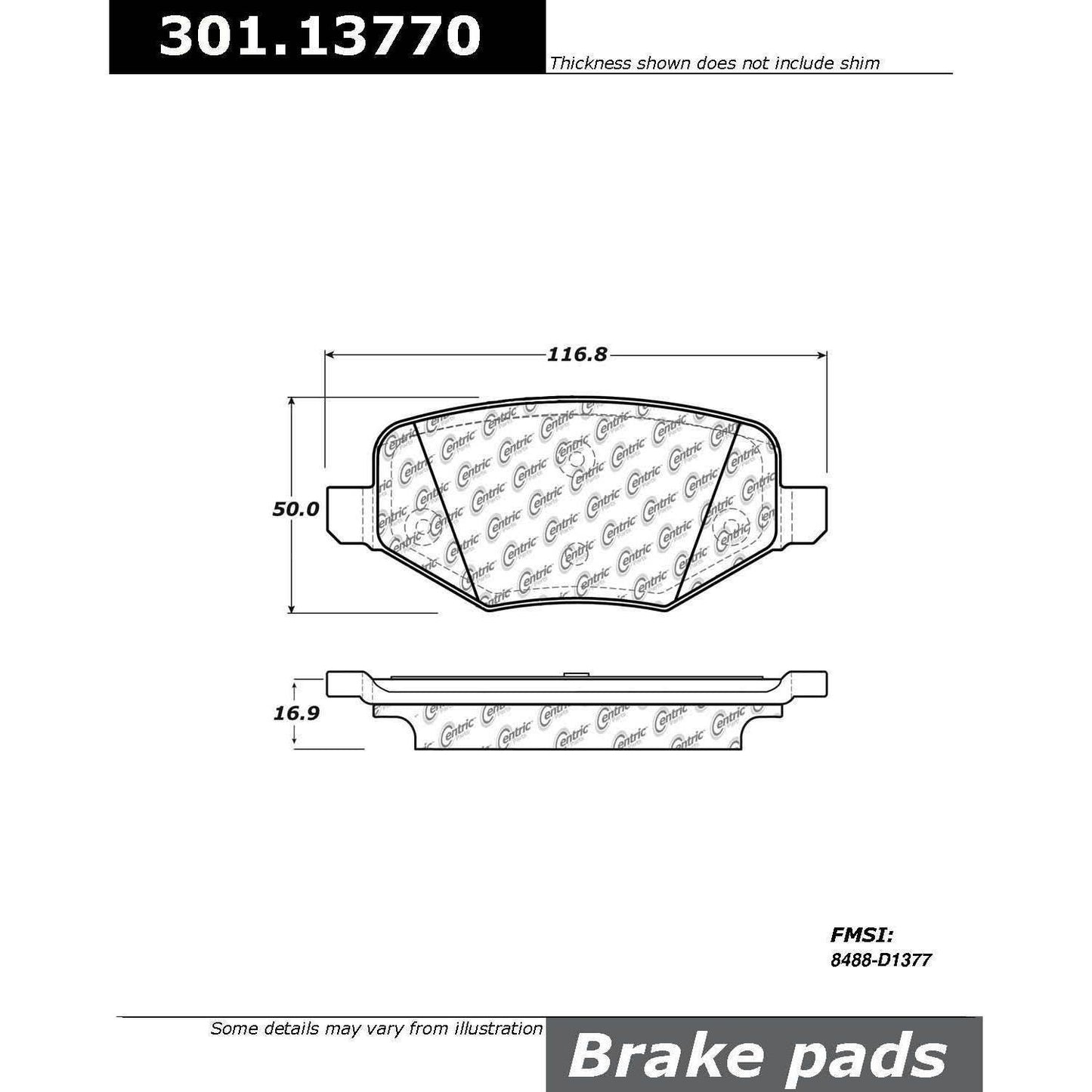 Stoptech Centric Centric Premium Ceramic Brake Pads 301.13770
