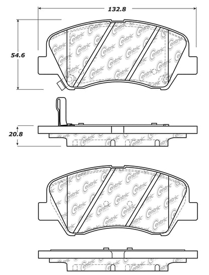 Centric Parts Disc Brake Pad Set with High Performance Shims 301.15930
