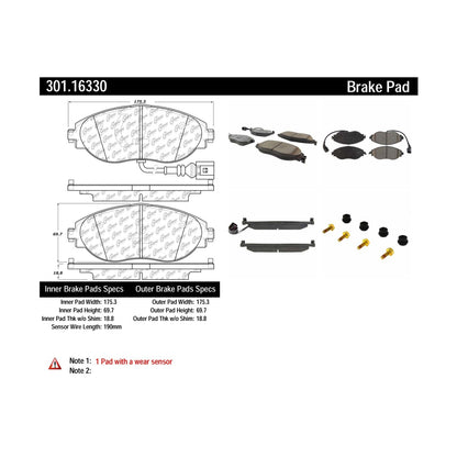 Centric Parts Disc Brake Pad Set 301.16330