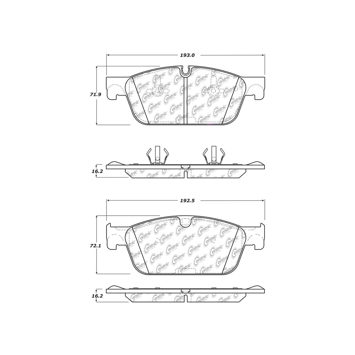 Centric Parts Disc Brake Pad Set Premium Ceramic with Shims for Mercedes-Benz 2015-2019 301.16361