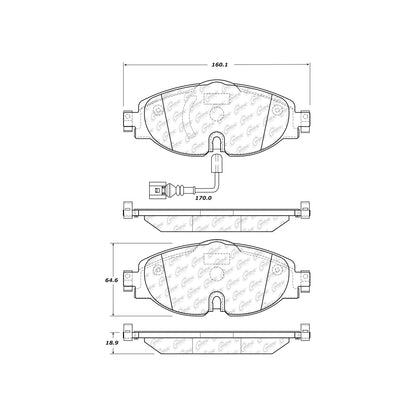 Stoptech Centric Premium Ceramic Brake Pads w/Shims - Front 301.17600
