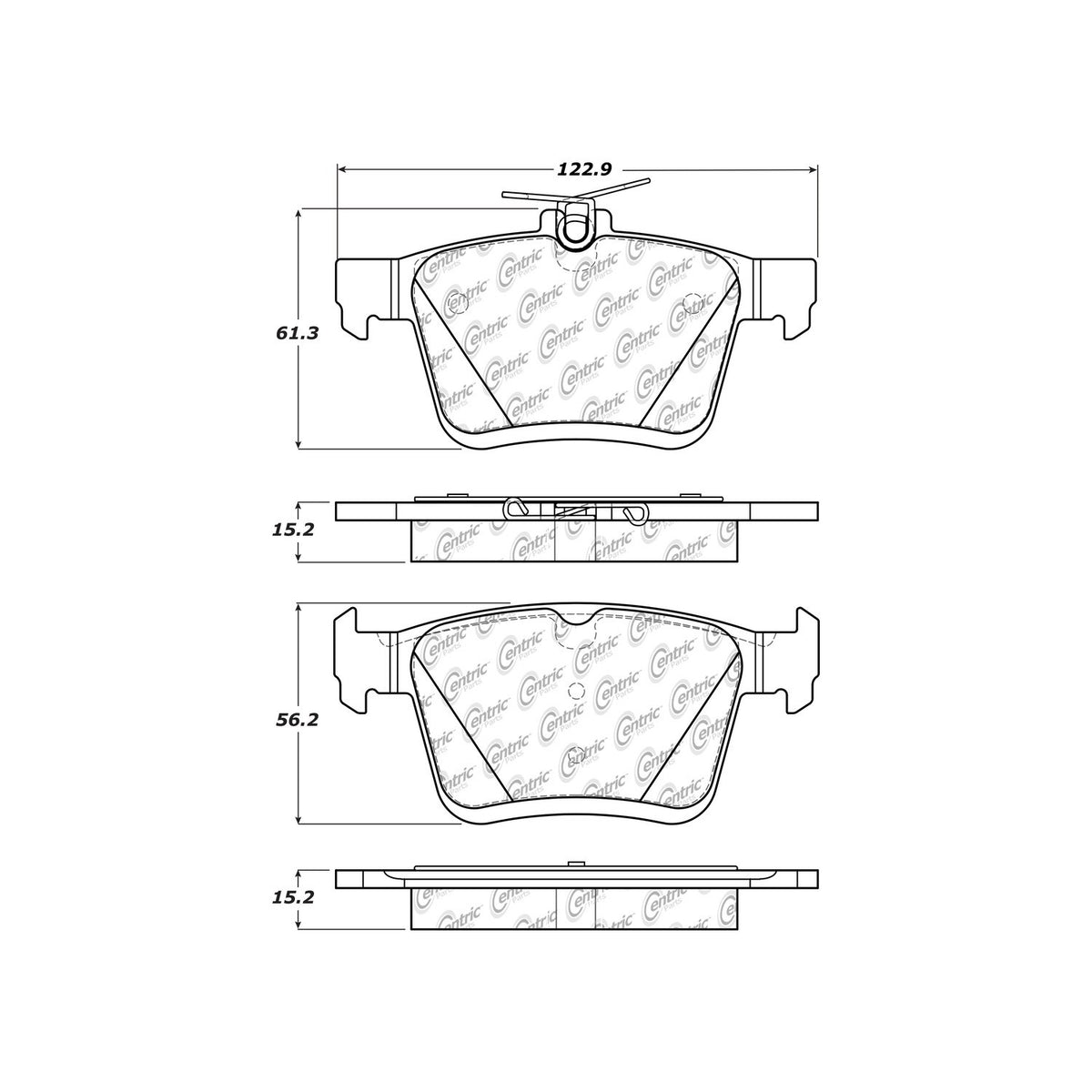 Centric Parts Disc Brake Pad Set Premium Ceramic with High Performance Shims 301.17610