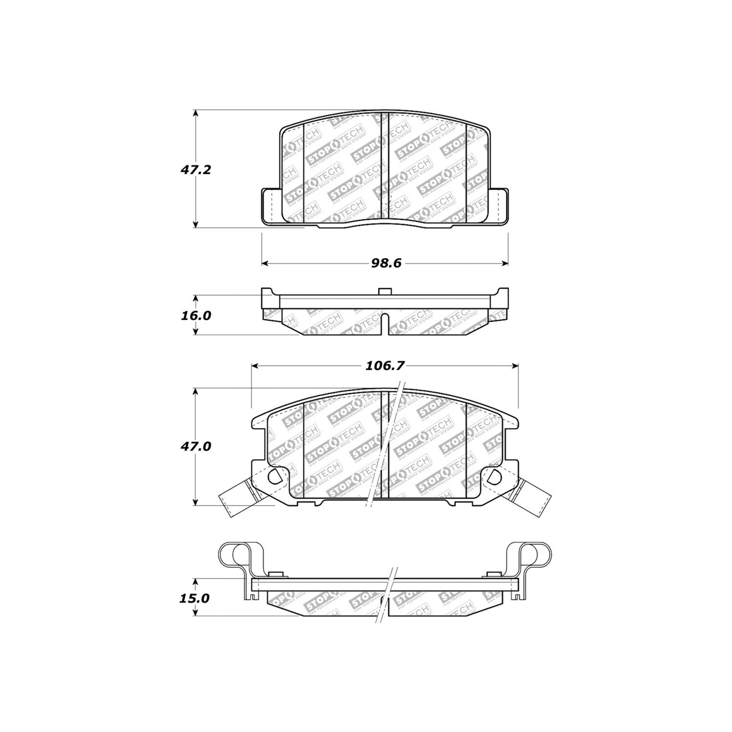 StopTech Street Select Brake Pads With Hardware