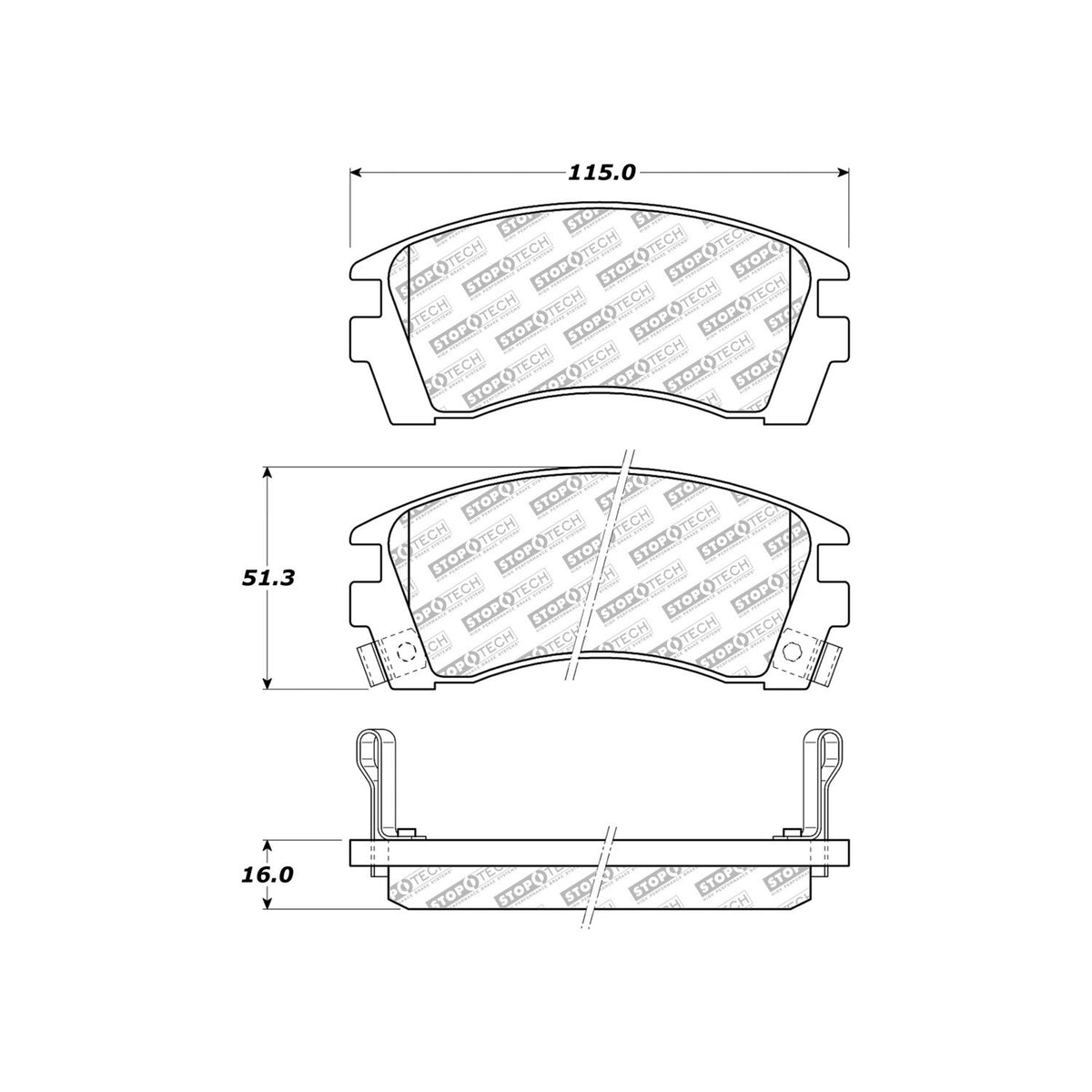 StopTech Street Select Brake Pads With Hardware