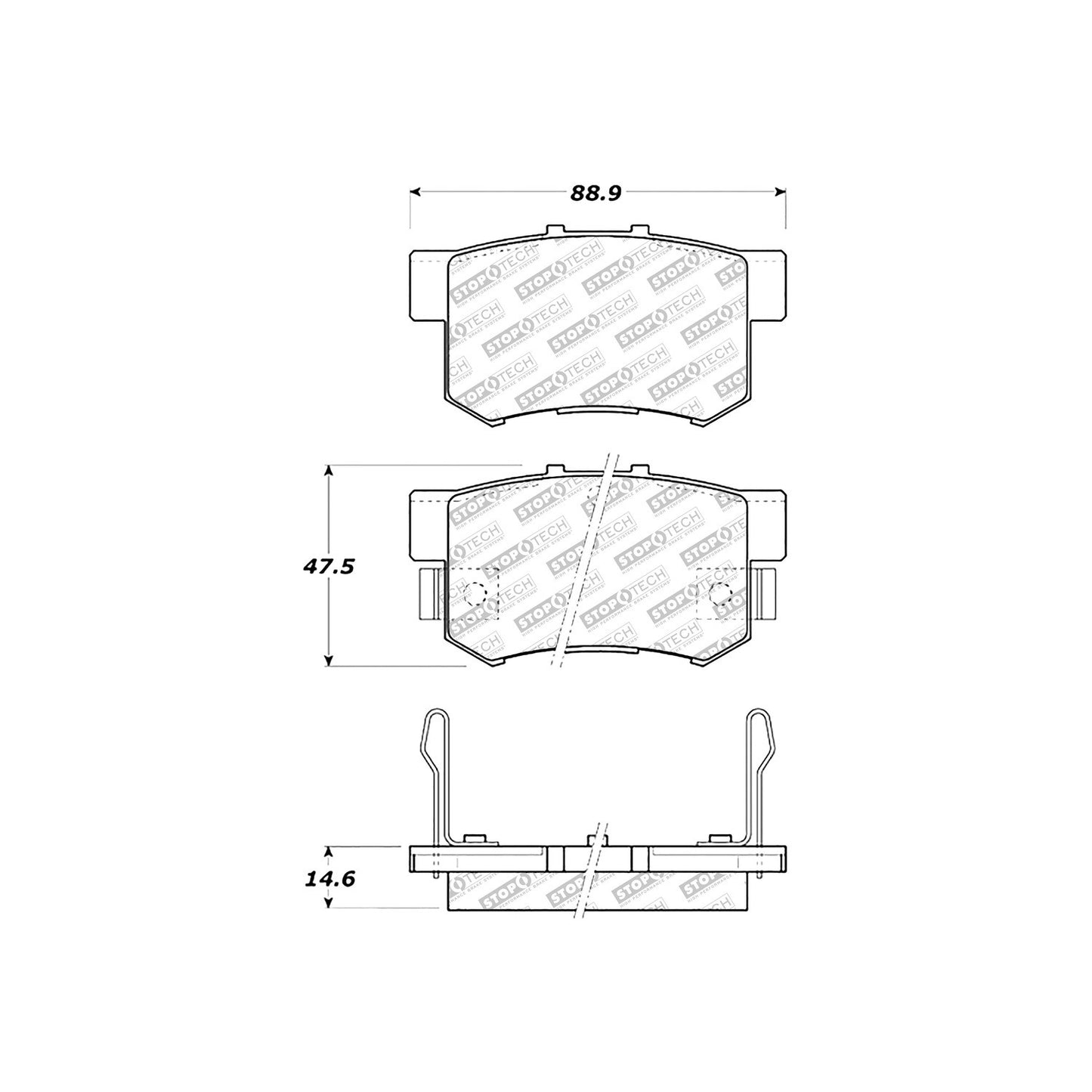 StopTech Street Select Brake Pads With Hardware