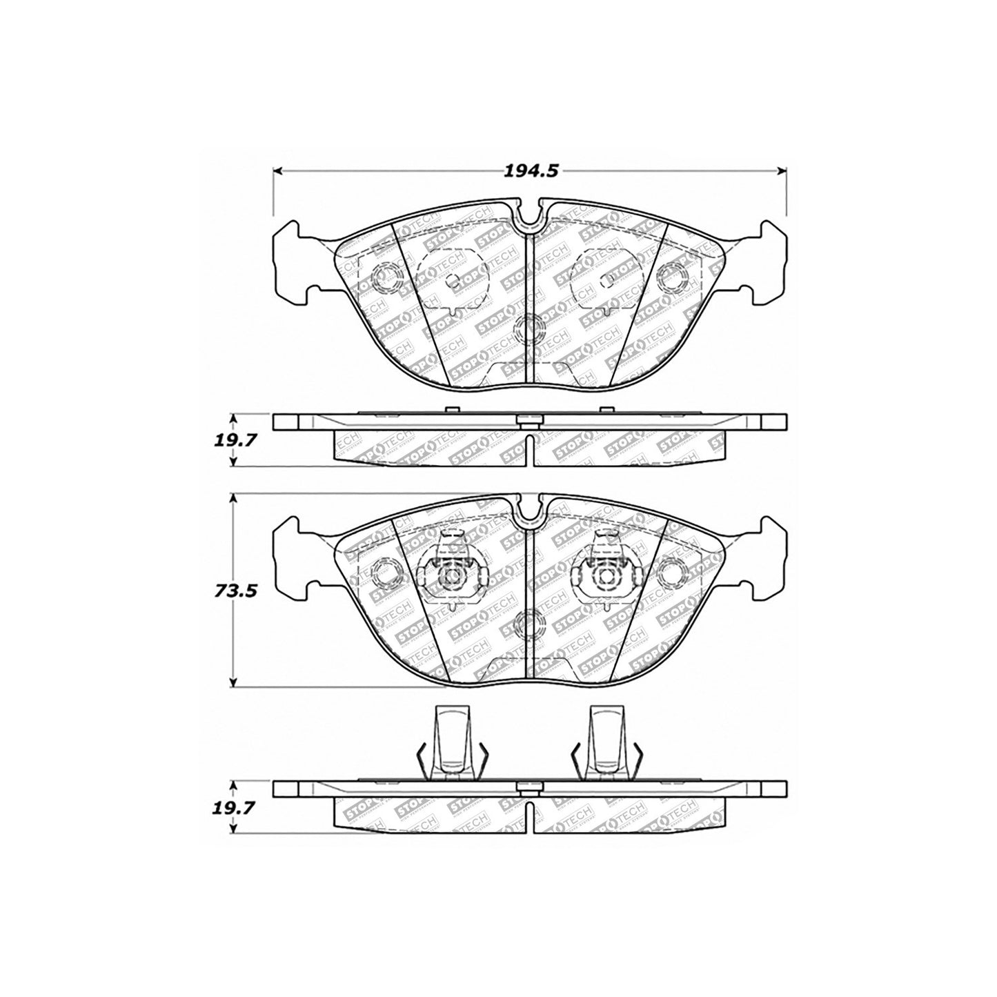 StopTech Street Select Brake Pads With Hardware