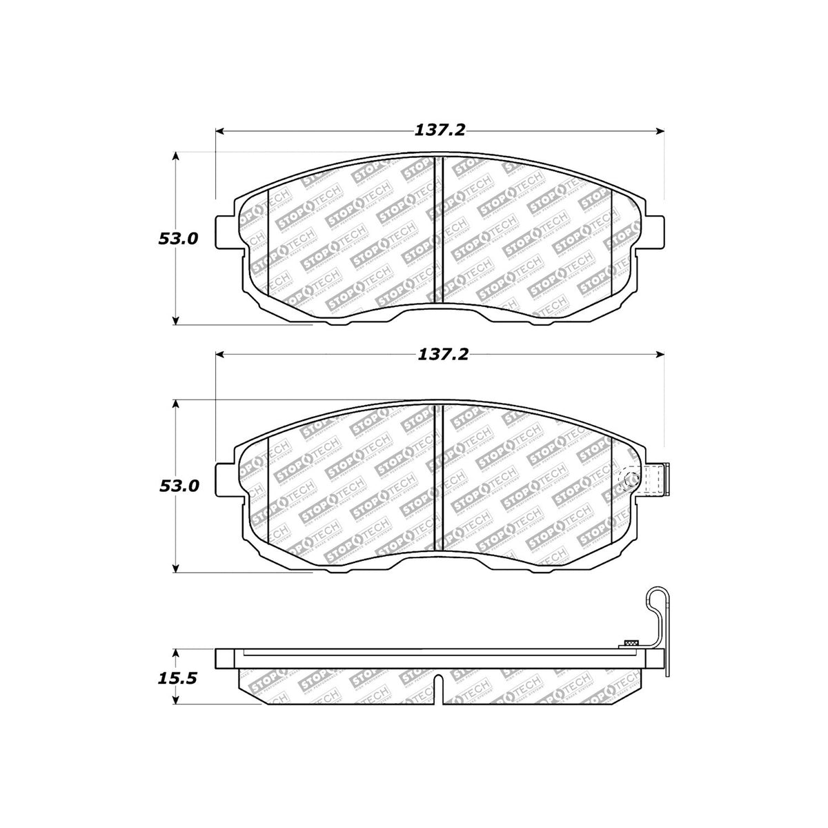 StopTech Street Select Brake Pads With Hardware