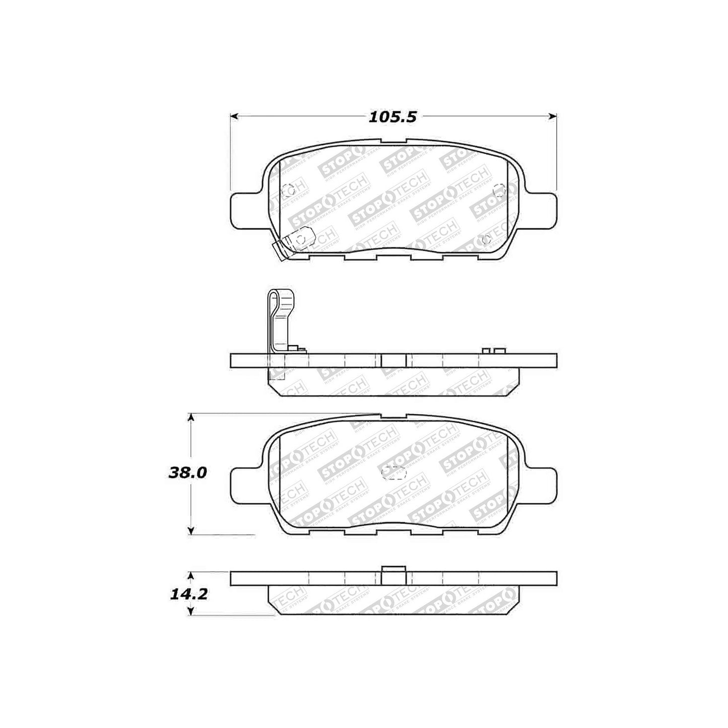StopTech  Street Select Brake Pads With Hardware