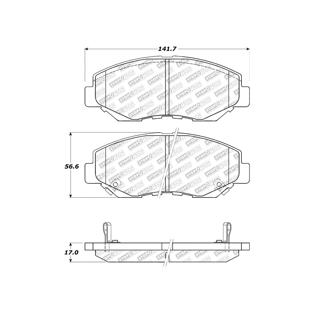 StopTech Street Select Brake Pads With Hardware