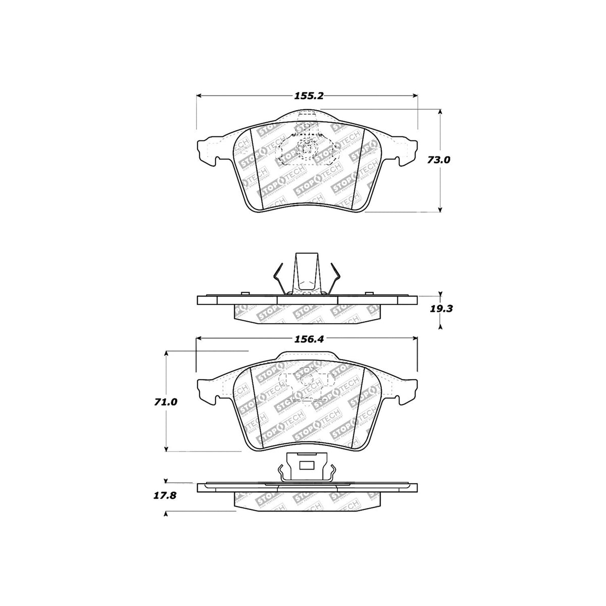 StopTech Street Select Brake Pads With Hardware