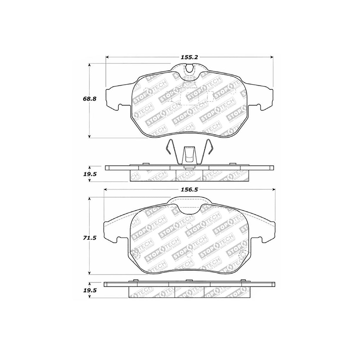 StopTech Street Select Brake Pads With Hardware