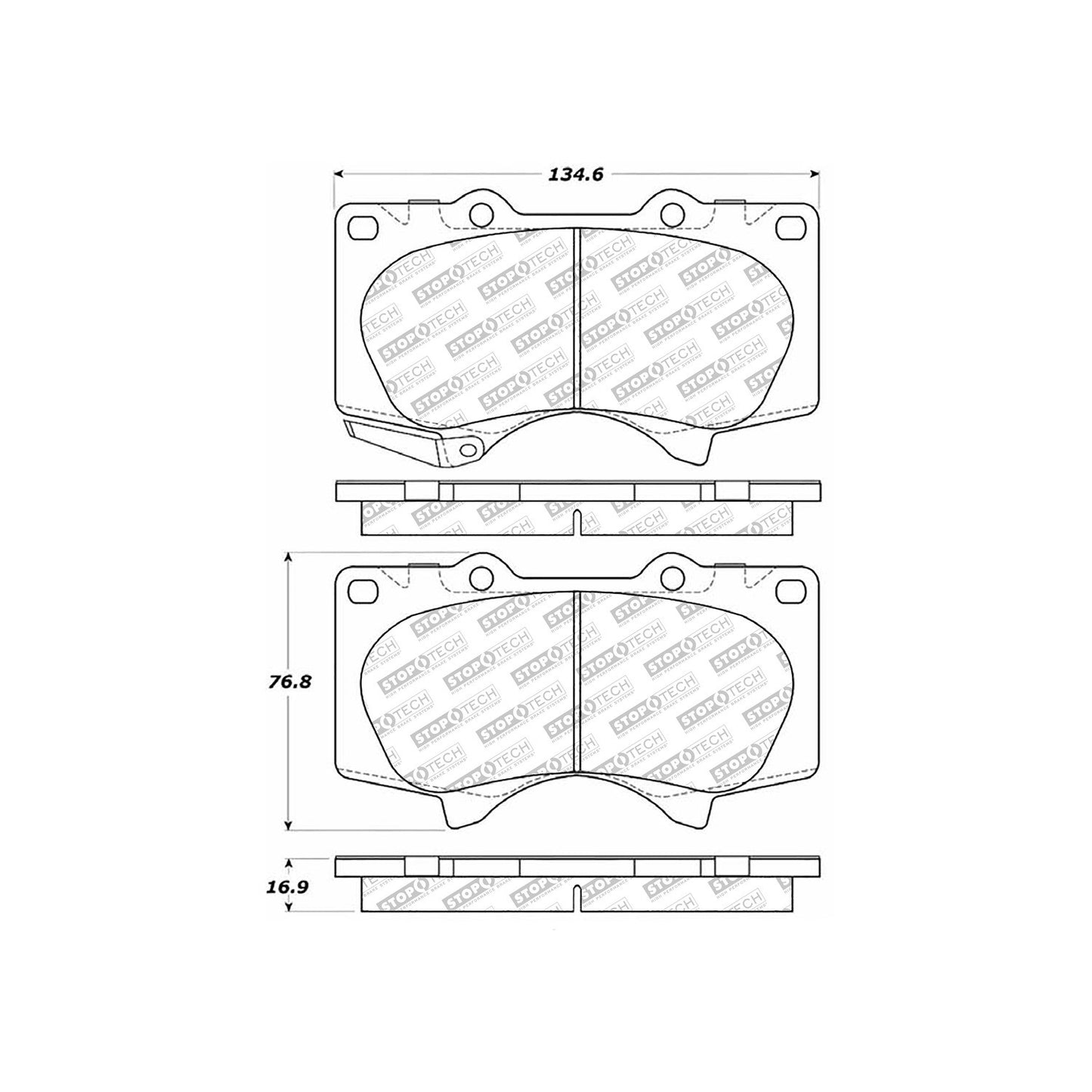 StopTech Street Select Brake Pads With Hardware