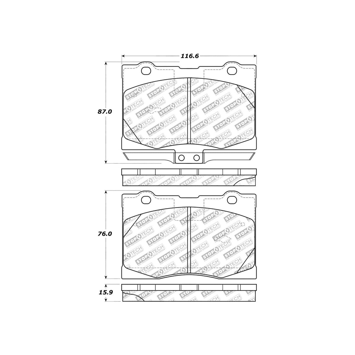 StopTech Street Select Brake Pads With Hardware