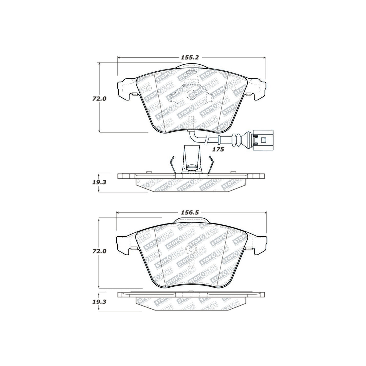 StopTech Street Select Brake Pads With Hardware