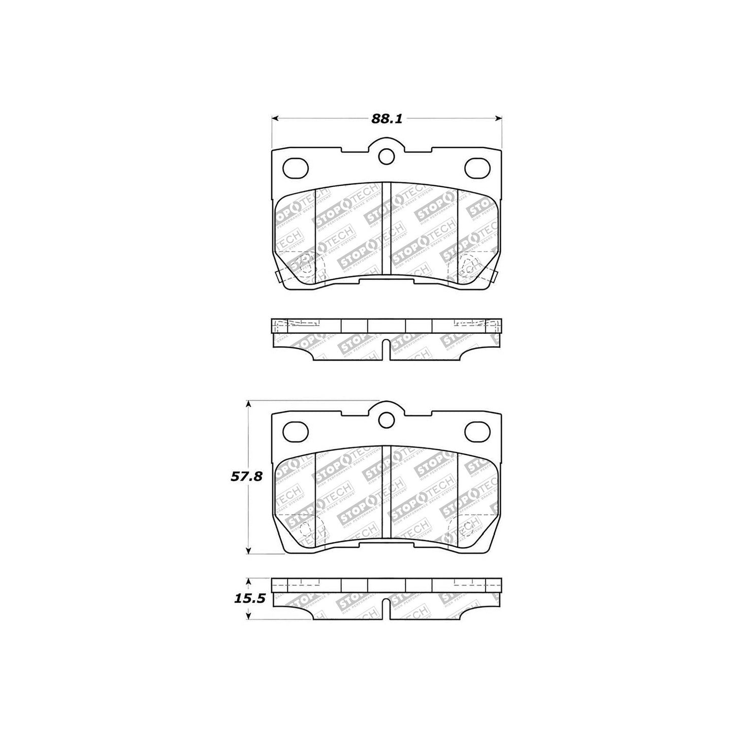 StopTech Street Select Brake Pads With Hardware