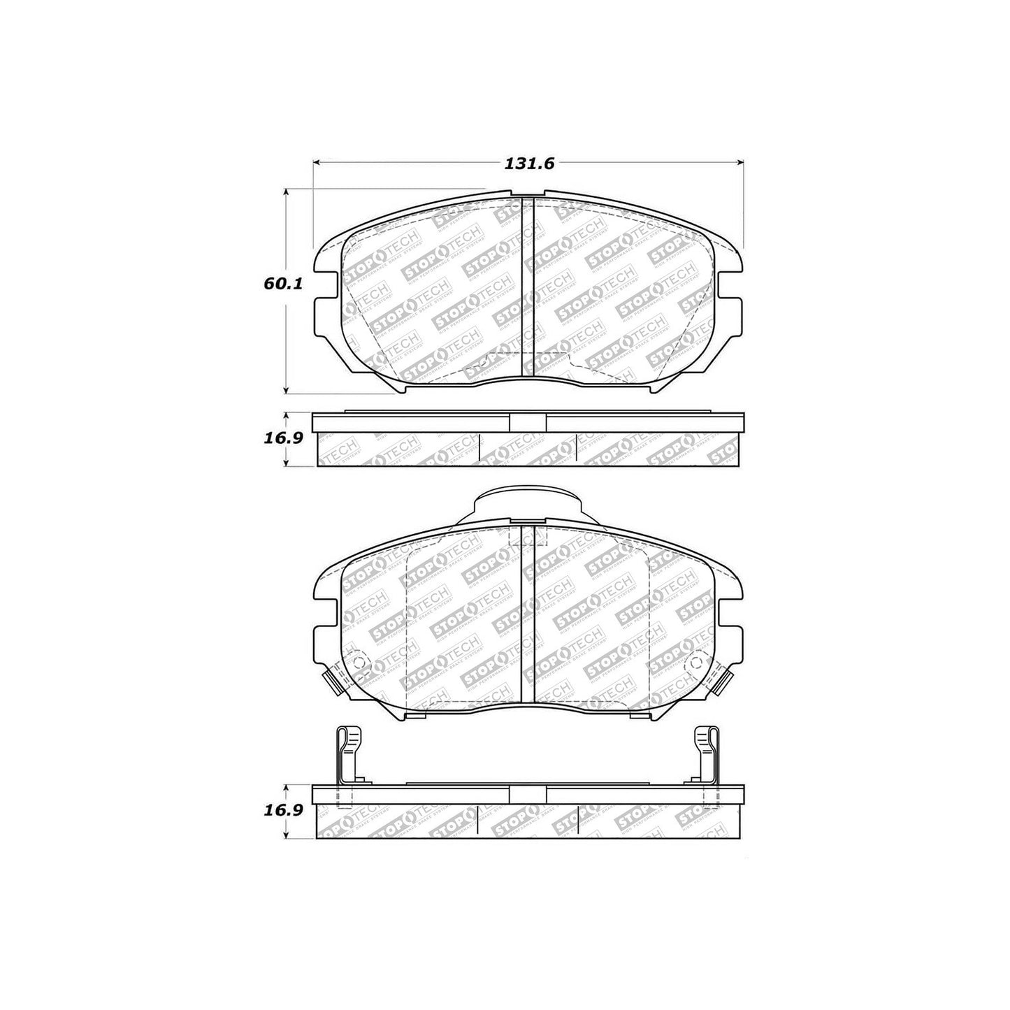 StopTech Street Select Brake Pads With Hardware