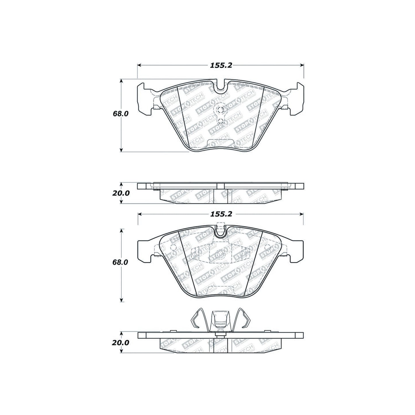 StopTech Street Select Brake Pads With Hardware