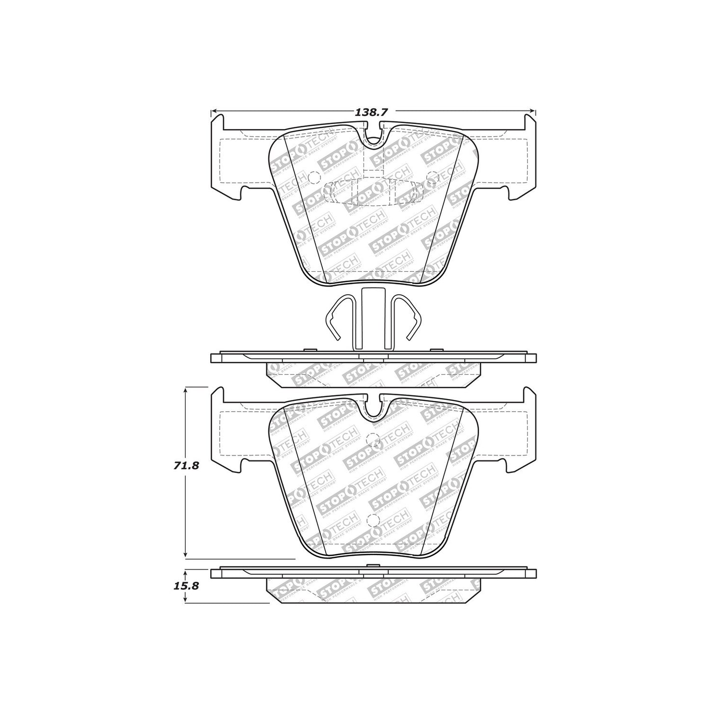 StopTech Street Select Brake Pads With Hardware