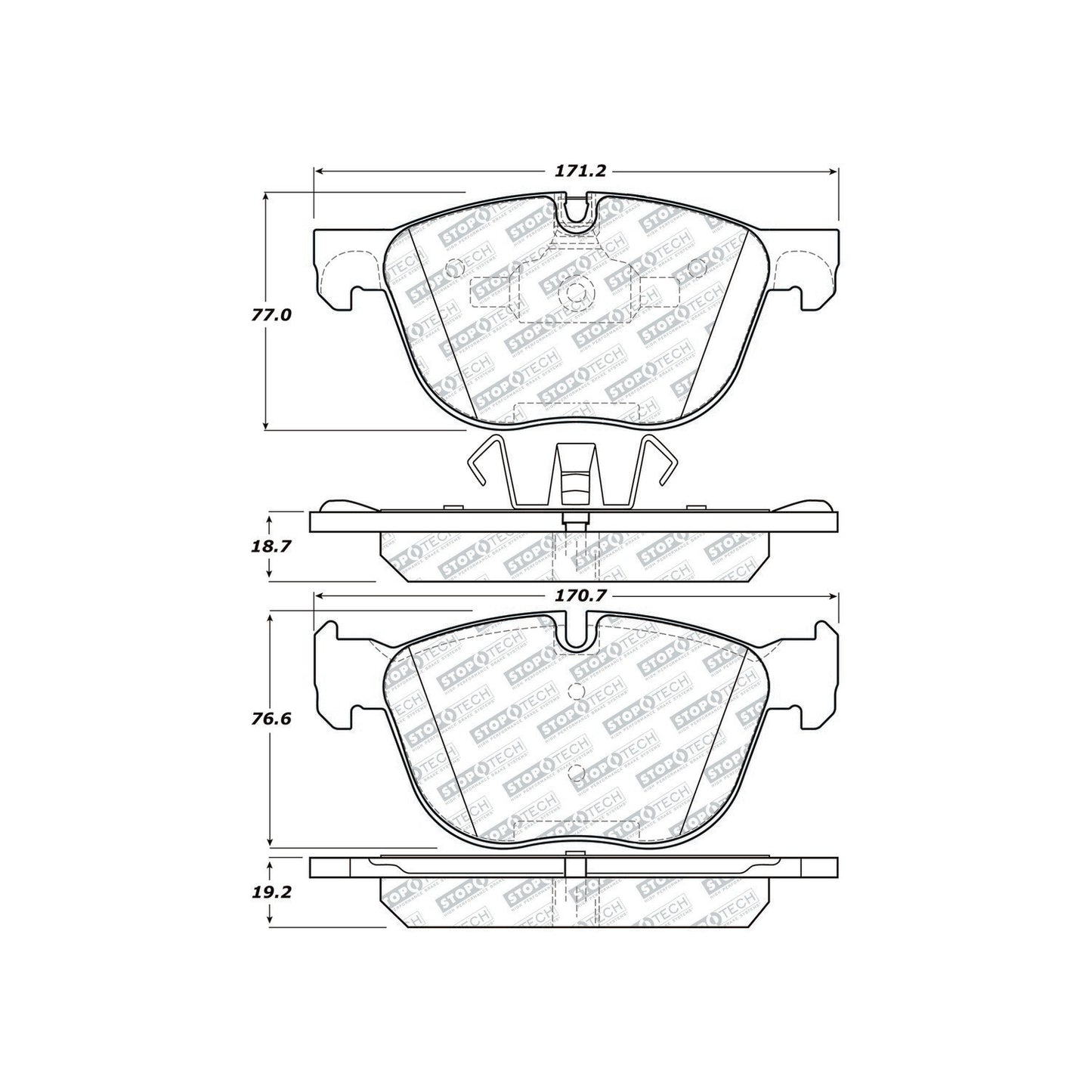 StopTech Street Select Brake Pads With Hardware