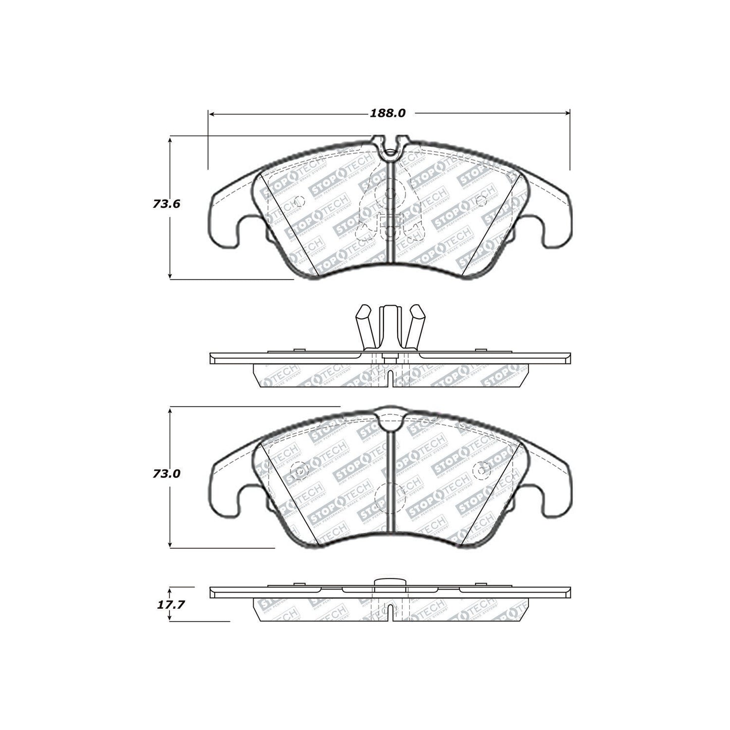 StopTech Street Select Brake Pads With Hardware