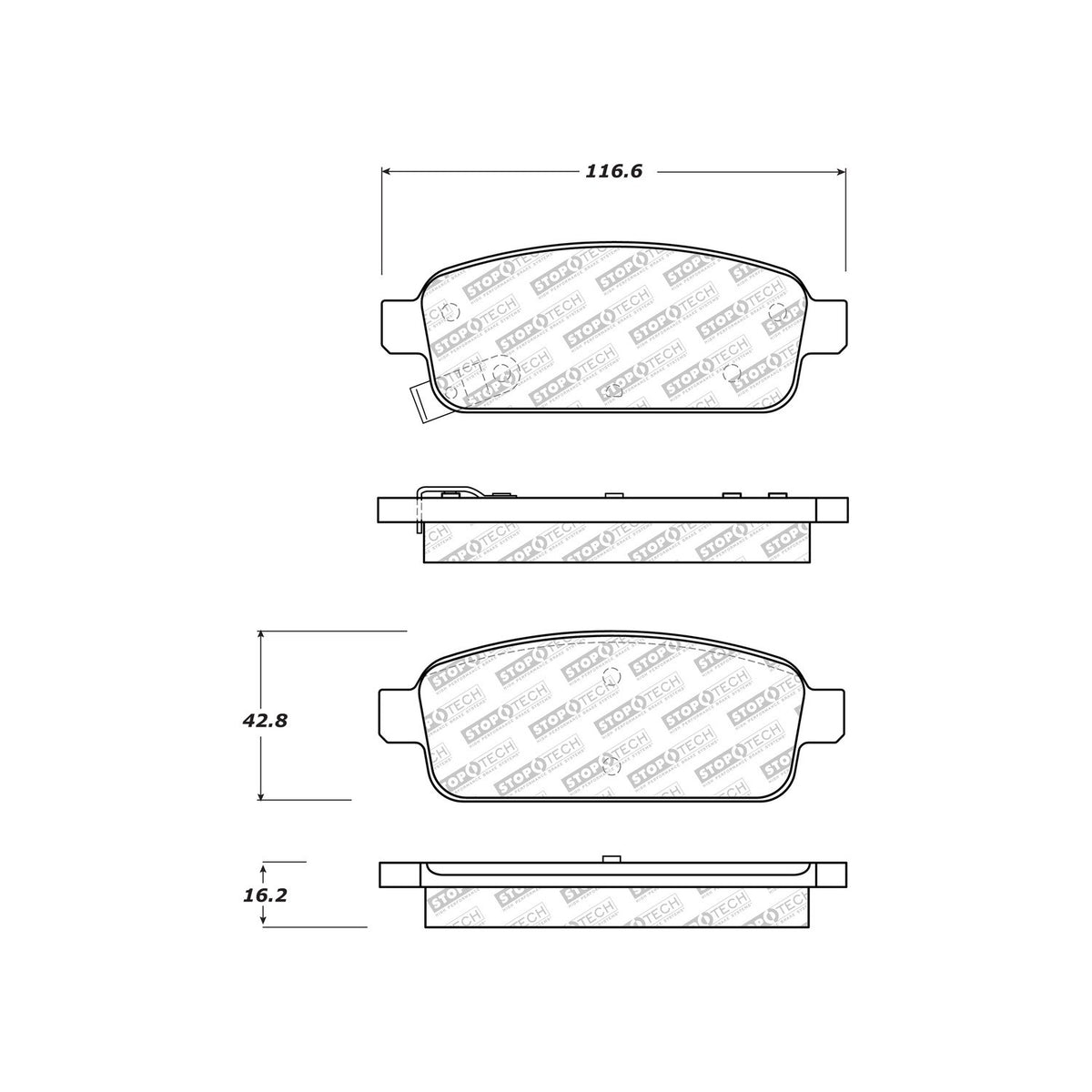 StopTech Street Select Brake Pads With Hardware