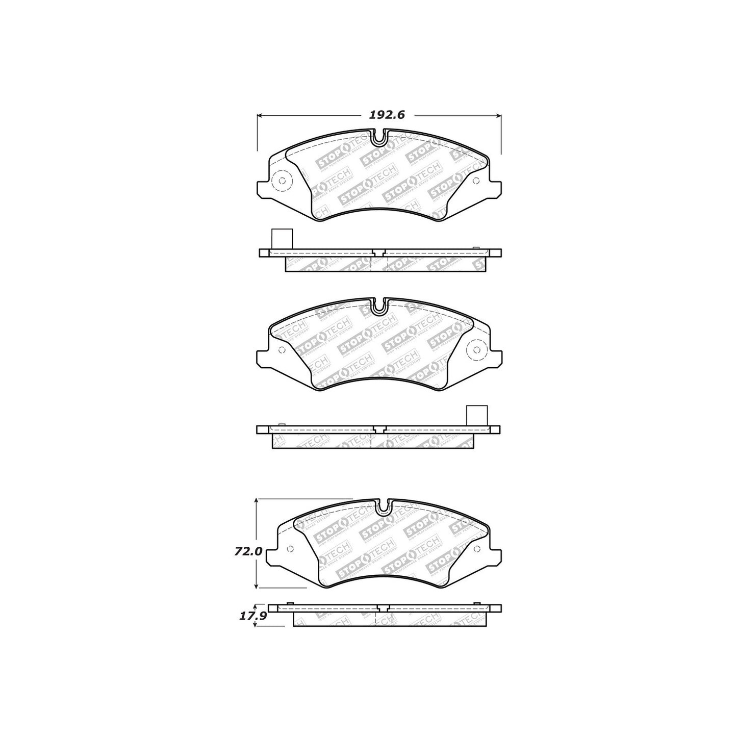 StopTech  Street Select Brake Pads With Hardware