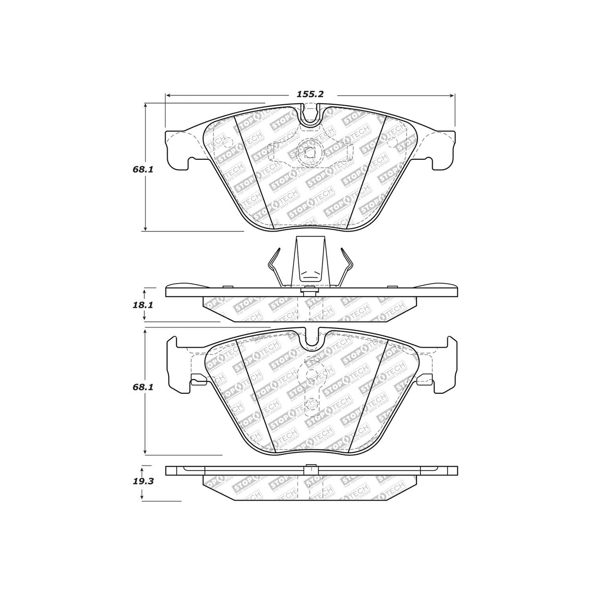 StopTech Street Select Brake Pads With Hardware