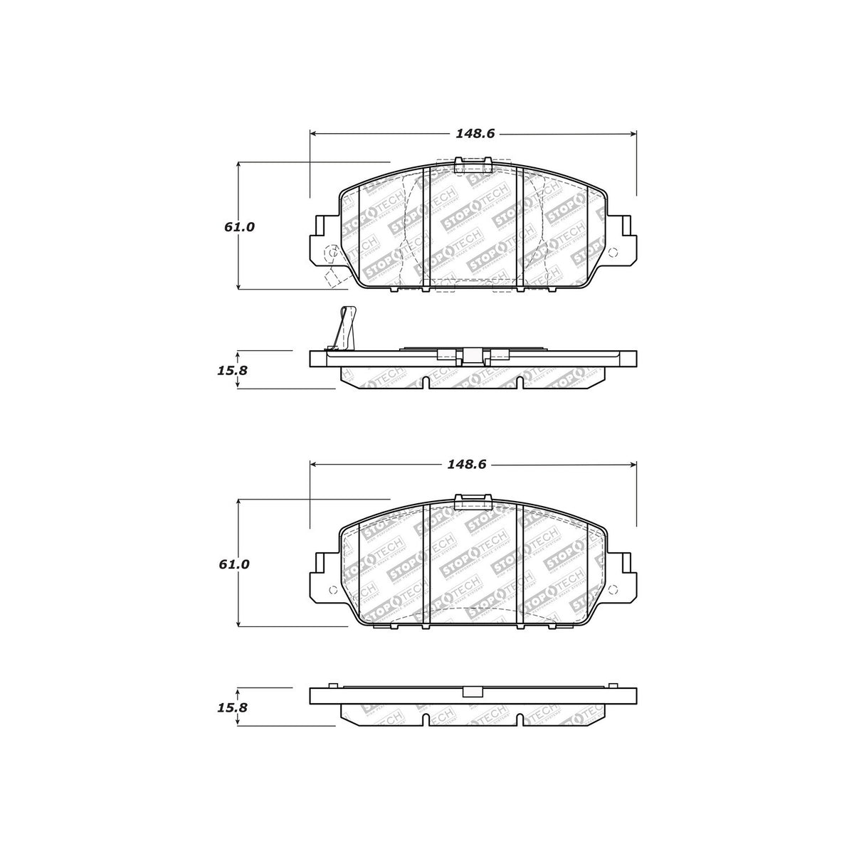 StopTech Street Select Brake Pads With Hardware