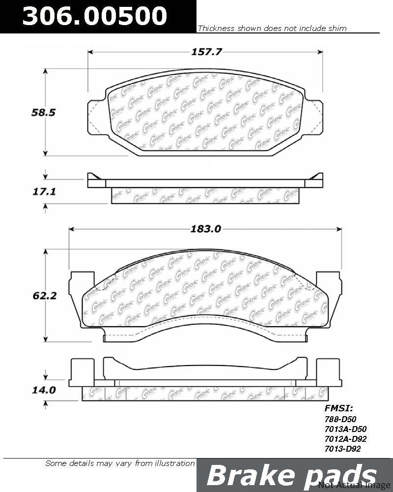 Centric Parts Fleet Performance Brake Pads with Hardware 306.00500