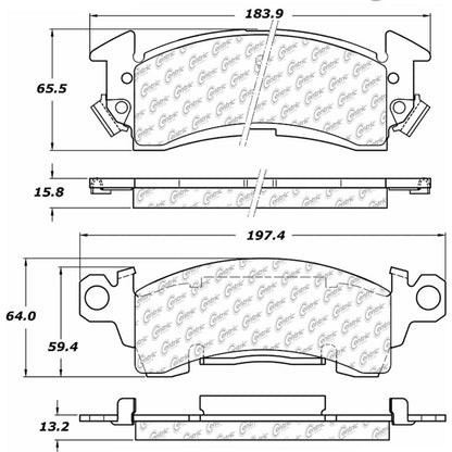 Centric Parts Disc Brake Pad Set Fleet Performance with Para-aramid for 1971-1991 Buick Models 306.00520