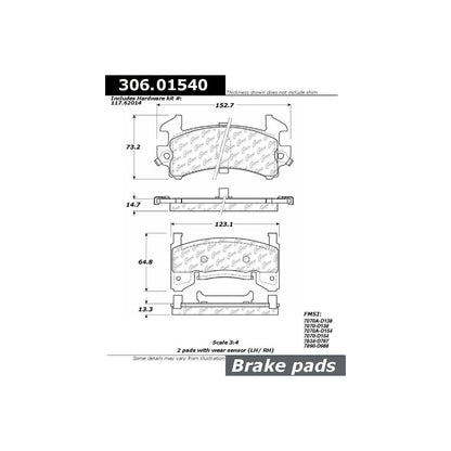 Stoptech Centric Performance Brake Pads 306.01540