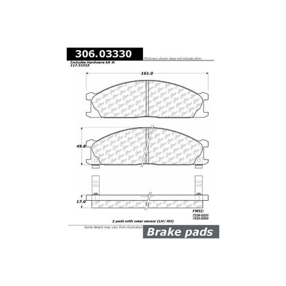 Centric Parts Disc Brake Pad Set with Para-aramid friction compounds 306.03330