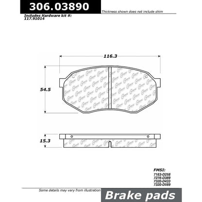 Centric Parts Disc Brake Pad Set Fleet Performance with Para-aramid friction compounds 306.03890