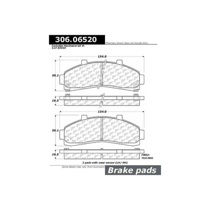 Centric Parts Disc Brake Pad Set Fleet Performance with Para-aramid friction compounds 306.06520