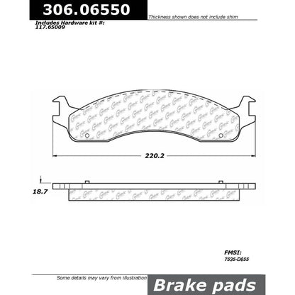 Stoptech Centric Fleet Performance Brake Pads w/Hardware - Front 306.06550