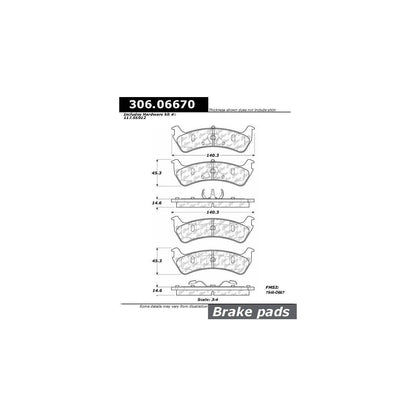 Stoptech Centric Performance Brake Pads 306.06670