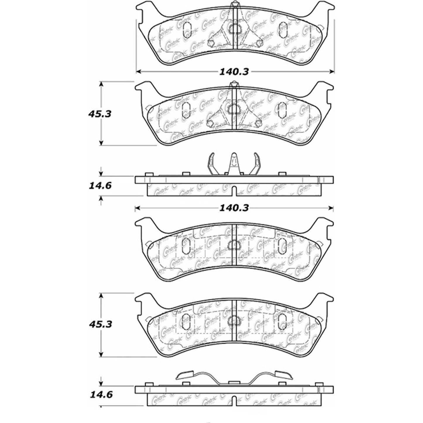 Centric Parts Disc Brake Pad Set Fleet Performance with Para-aramid friction compounds 306.06670