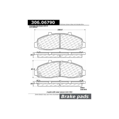 Centric Parts Disc Brake Pad Set Fleet Performance with Para-aramid Friction for 306.06790