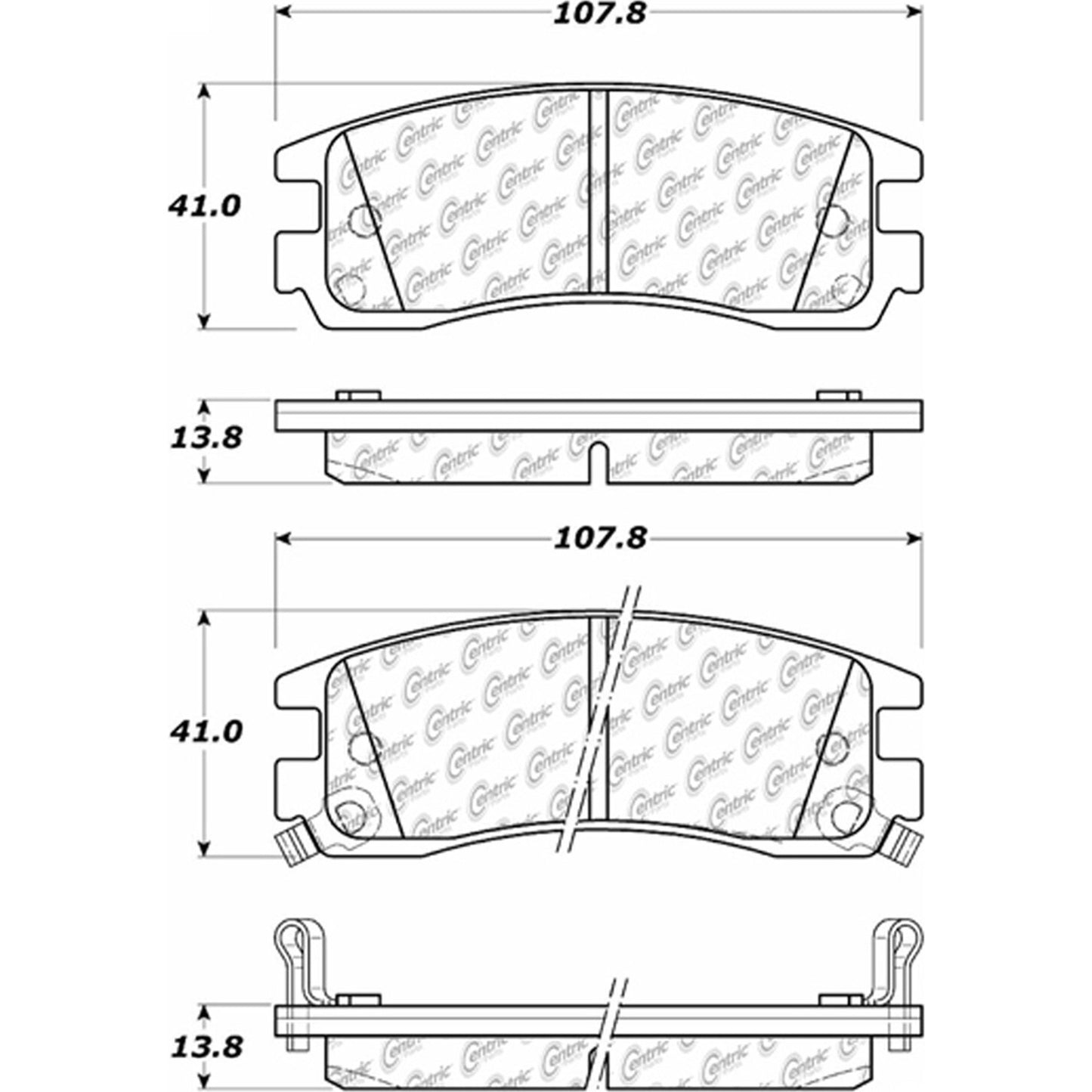 Centric Parts Disc Brake Pad Set Fleet Performance with Para-aramid friction compounds 306.06980
