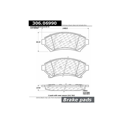 Centric Parts Disc Brake Pad Set Fleet Performance with Para-aramid friction compounds 306.06990