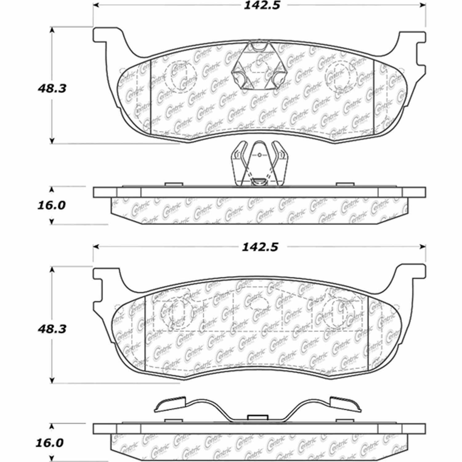 Centric Parts Fleet Performance Brake Pads with Hardware 306.07110