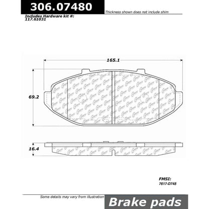 Stoptech Centric Performance Brake Pads 306.07480