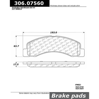 Centric Parts Disc Brake Pad Set Fleet Performance with Para-aramid friction compounds 306.07560